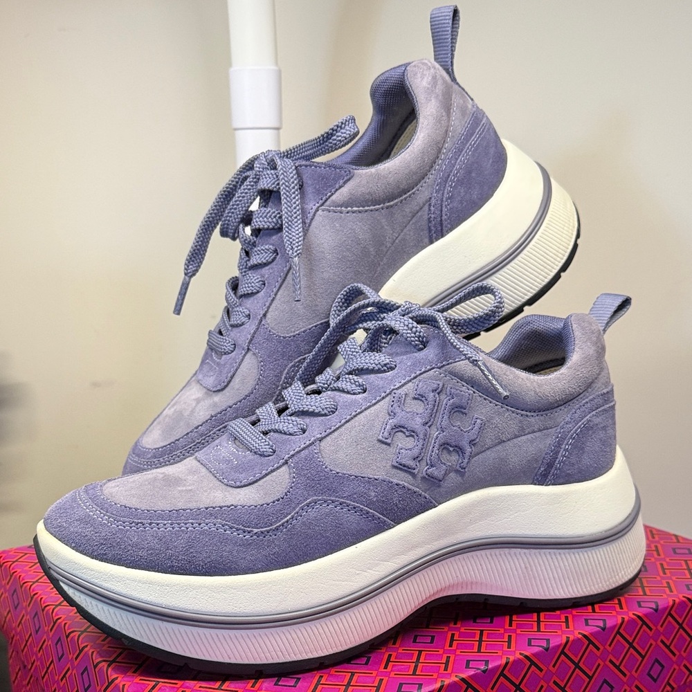 Tory Burch Dark Lotus Adventure Suede Women's Sneakers size 8